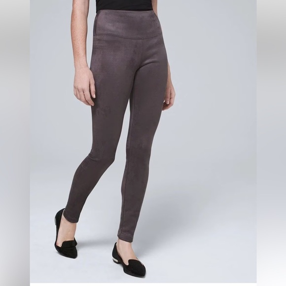 WHBM Ult Faux-Suede Runway Leggings NWT Women’s Size 12 Stormy Gray - Picture 1 of 15